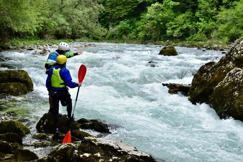 Bled: kayaking trip on the river Sava - The kayak ride itself: what a 6 km section feels like