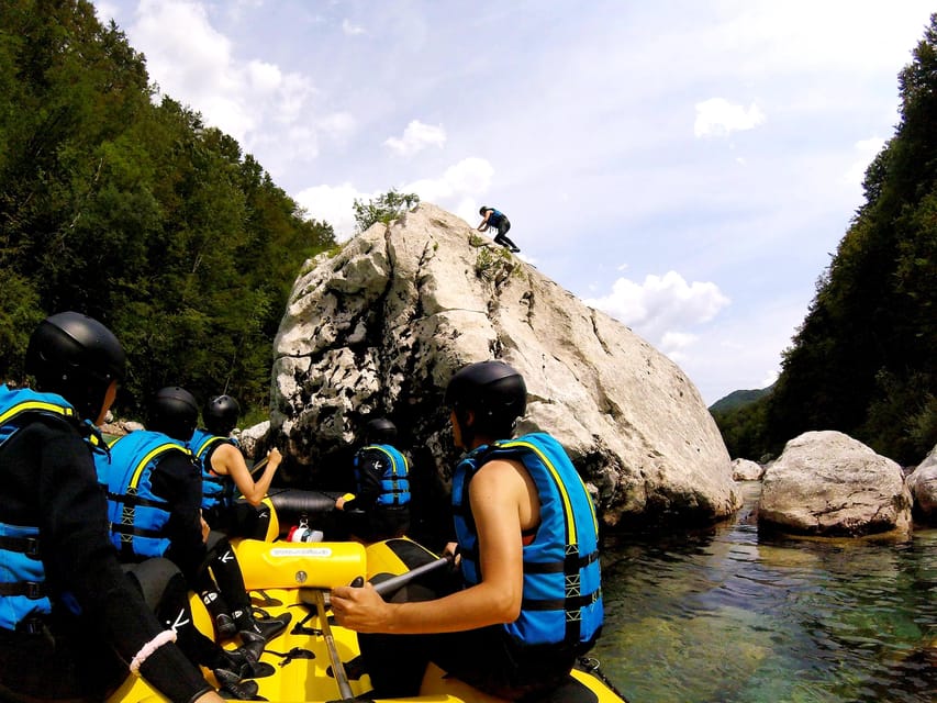 Bovec: Adventure Rafting on Emerald River Soča + FREE photos - Raft Slide Fun, Then the Optional Manhattan Rock Jump (7 Meters)