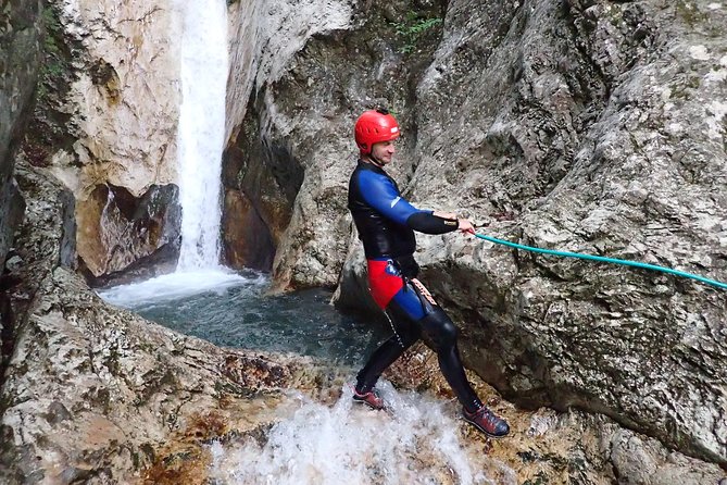 CANYONING in Susec from Bovec, Families welcome, photo service - Group size and guide quality: why up to 15 people makes a difference