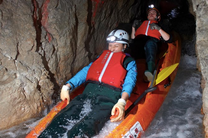 From Bled: Black Hole Kayaking - Down into the mine: train descent, 95 meters of stairs, and 10°C air