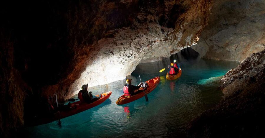From Bled: Full-Day Underground Kayaking - From Bled’s morning pickup to the mine rail descent