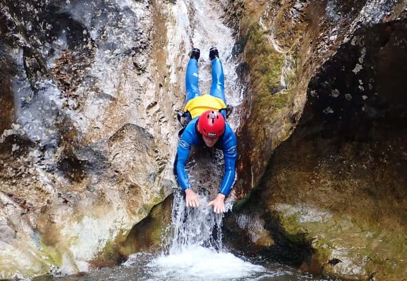 From Bovec: Sušec Stream Canyoning in the Soča Valley - The 20 to 25 minute mountain trail: your first test in swimwear