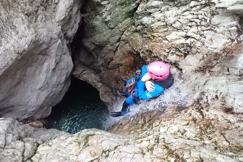 From Bovec: Sušec Stream Canyoning in the Soča Valley - Learning the moves: sliding, jumping, and toboggan runs