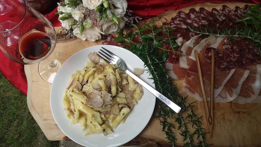 Gažon to Istria: Truffle Hunting, Cooking & Tasting - Fuži with fresh truffles, where the cooking lessons get hands-on